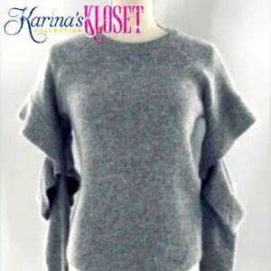 Endless Love Ruffle Cut Out Long Sleeve Sweater 🎉 New 🎉 Heathergray